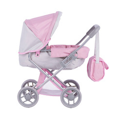 Wózek głęboki ALICE dla lalek - SWEET PINK and GREY