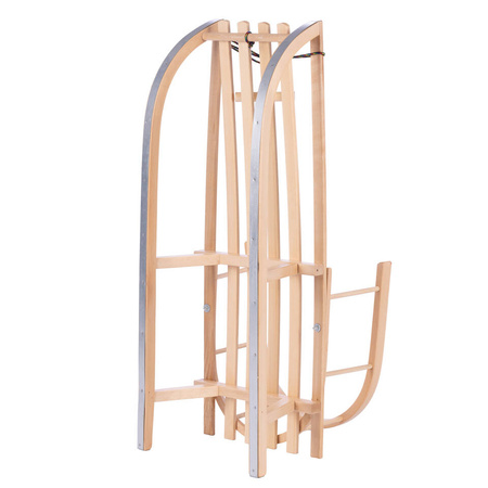 Drewniane sanki BUKOWE z oparciem + sznurek z uchwytem