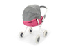 Wózek głęboki dla lalek LENA - RÓŻOWY / SZARY MELANŻ