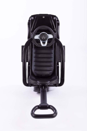 Jeździk z prowadnikiem na gumowych kołach i eko-skórzanym siedzeniem -MERCEDES-BENZ G 350 (licencja) - CZARNY + rejetracja