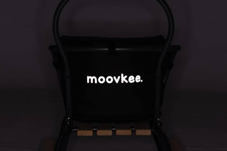 Zestaw Sanki metalowe z oparciem i podnóżkiem + materacyk z odblaskiem - JASNY SZARY