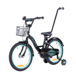 Rower dziecięcy TOMABIKE BMX PLATINUM 18 cali z prowadnikiem - CZARNO-TURKUSOWY