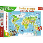 Puzzle 48 elementów - Trefliki poznają Zwierzęta Świata + gratis