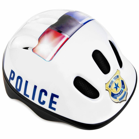 Kask rowerowy dziecięcy  SPOKEY - POLICE - BIAŁY