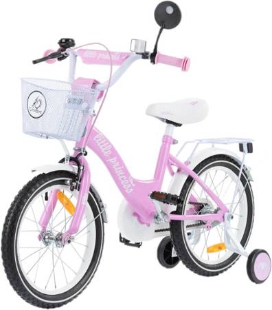 Rower dziecięcy BMX 18 cali LITTLE PRINCESS - różowo-biały